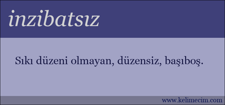 inzibatsız kelimesinin anlamı ne demek?