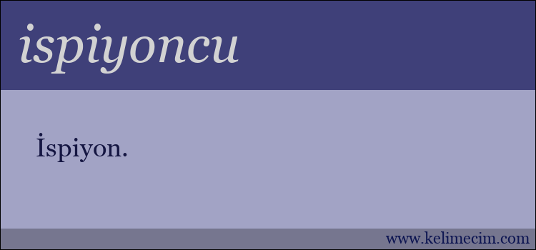 ispiyoncu kelimesinin anlamı ne demek?