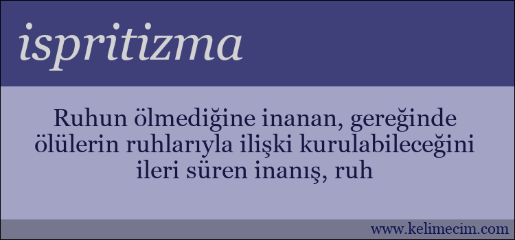 ispritizma kelimesinin anlamı ne demek?