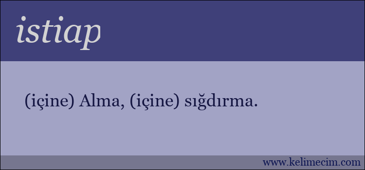 istiap kelimesinin anlamı ne demek?
