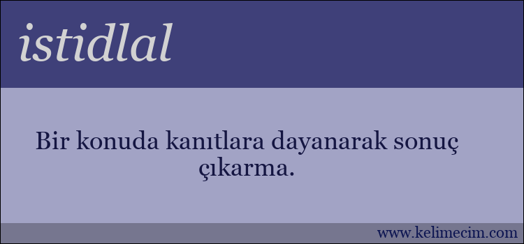 istidlal kelimesinin anlamı ne demek?