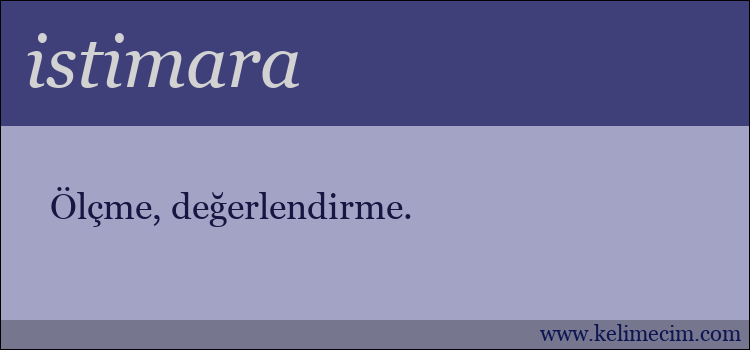 istimara kelimesinin anlamı ne demek?