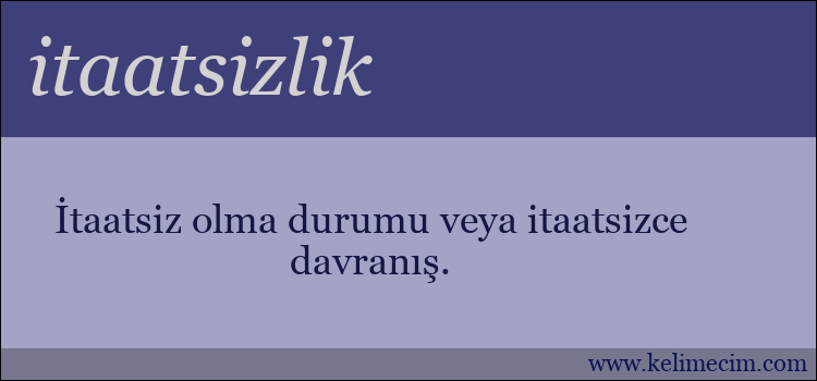 itaatsizlik kelimesinin anlamı ne demek?