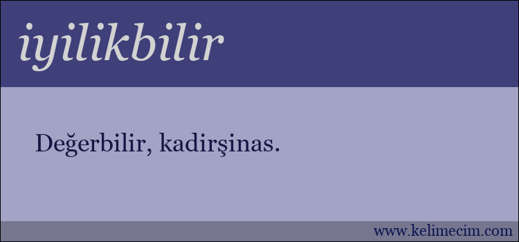 iyilikbilir kelimesinin anlamı ne demek?