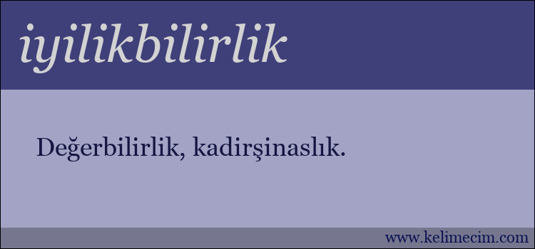 iyilikbilirlik kelimesinin anlamı ne demek?