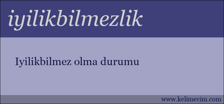 iyilikbilmezlik kelimesinin anlamı ne demek?