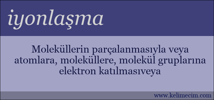 iyonlaşma kelimesinin anlamı ne demek?