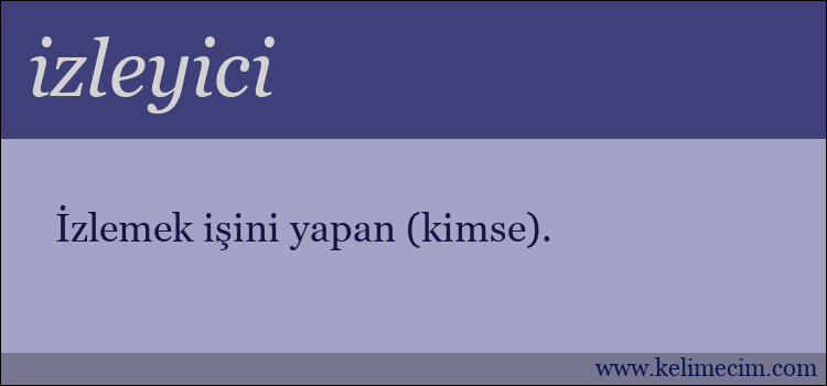 izleyici kelimesinin anlamı ne demek?