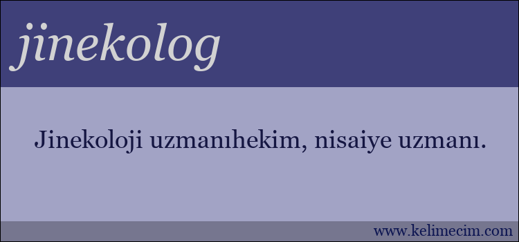 jinekolog kelimesinin anlamı ne demek?