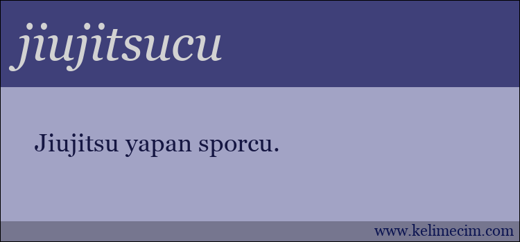 jiujitsucu kelimesinin anlamı ne demek?