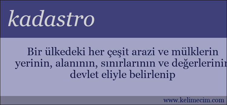 kadastro kelimesinin anlamı ne demek?