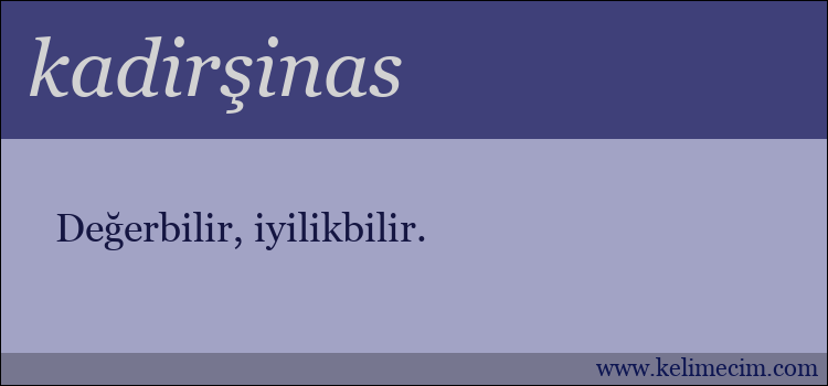 kadirşinas kelimesinin anlamı ne demek?