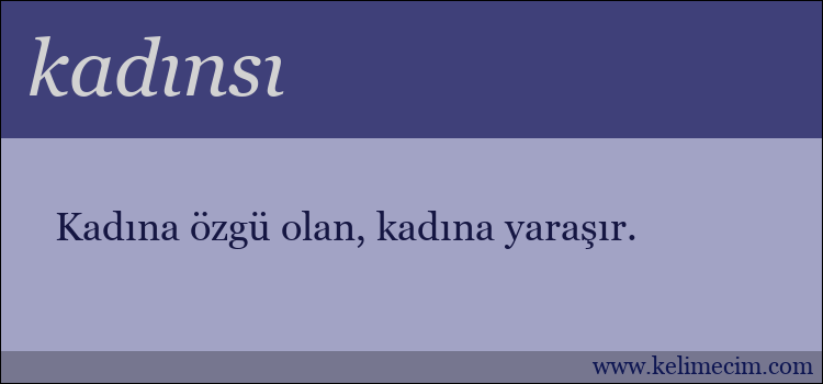 kadınsı kelimesinin anlamı ne demek?