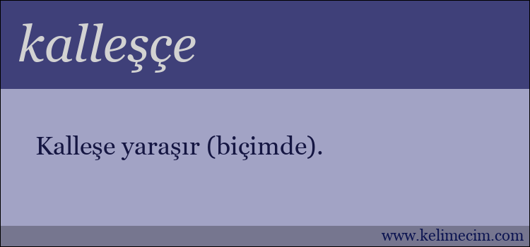 kalleşçe kelimesinin anlamı ne demek?