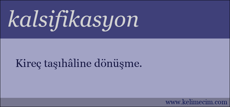 kalsifikasyon kelimesinin anlamı ne demek?