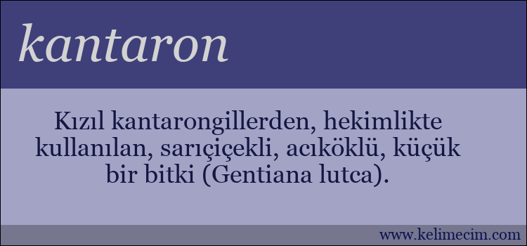 kantaron kelimesinin anlamı ne demek?