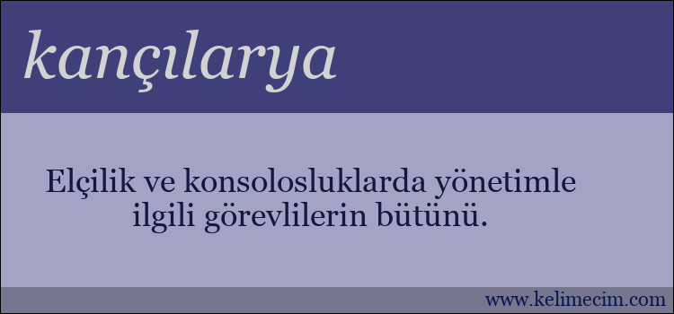 kançılarya kelimesinin anlamı ne demek?