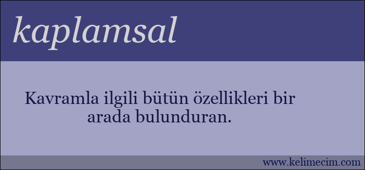 kaplamsal kelimesinin anlamı ne demek?