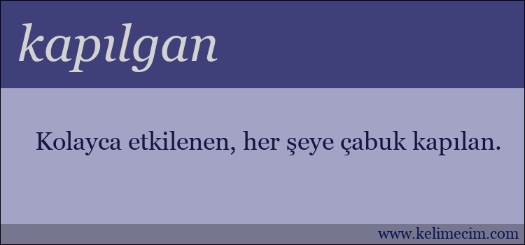 kapılgan kelimesinin anlamı ne demek?