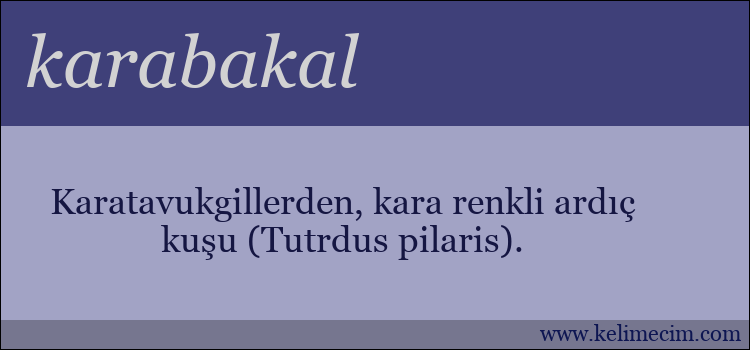 karabakal kelimesinin anlamı ne demek?