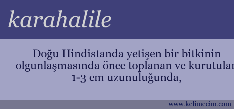 karahalile kelimesinin anlamı ne demek?