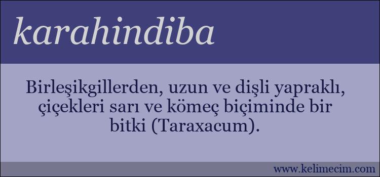 karahindiba kelimesinin anlamı ne demek?