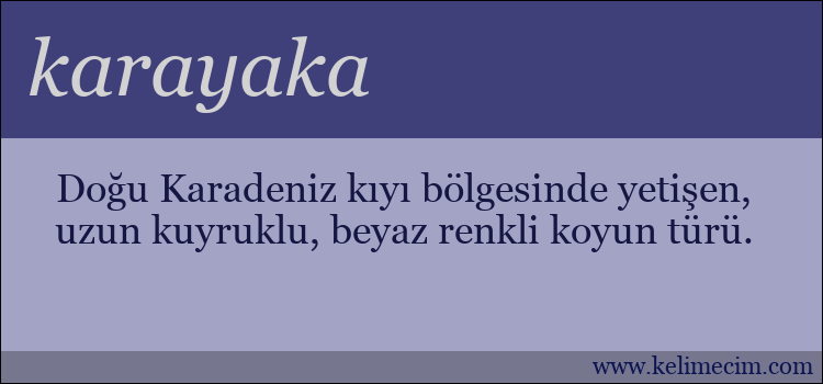 karayaka kelimesinin anlamı ne demek?