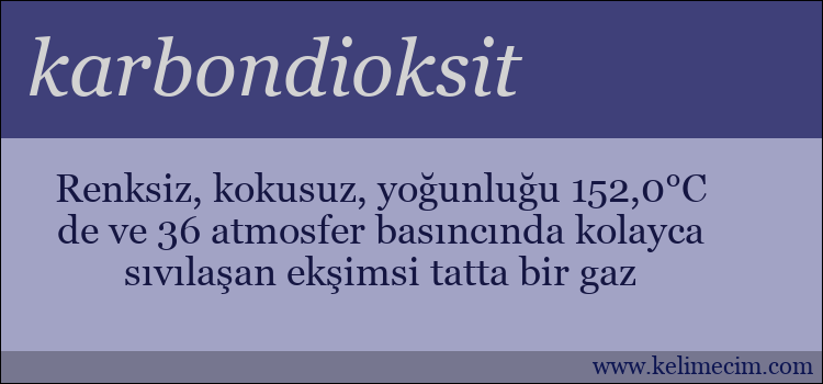 karbondioksit kelimesinin anlamı ne demek?