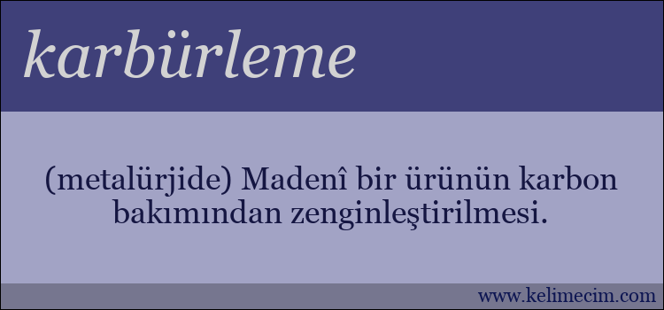 karbürleme kelimesinin anlamı ne demek?