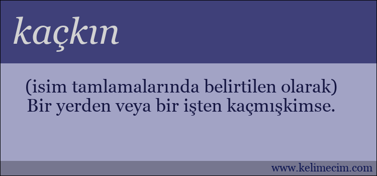 kaçkın kelimesinin anlamı ne demek?