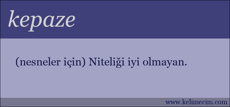 kepaze kelimesinin anlamı ne demek?