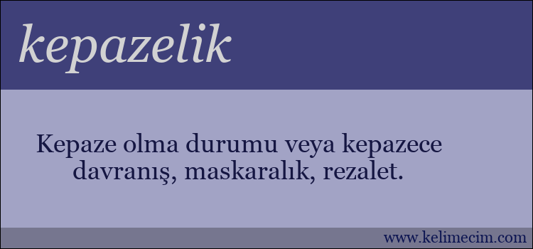 kepazelik kelimesinin anlamı ne demek?