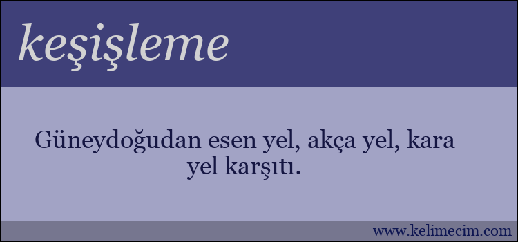 keşişleme kelimesinin anlamı ne demek?