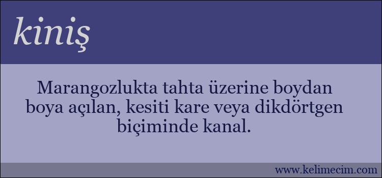 kiniş kelimesinin anlamı ne demek?