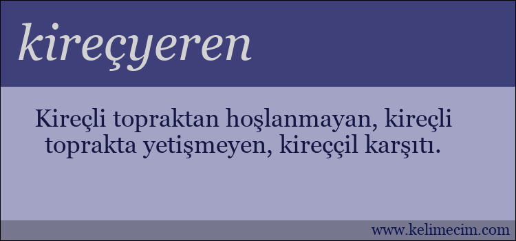 kireçyeren kelimesinin anlamı ne demek?