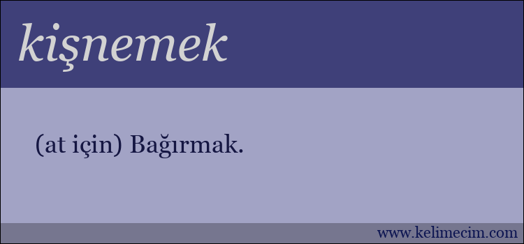 kişnemek kelimesinin anlamı ne demek?