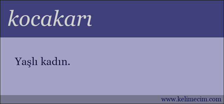 kocakarı kelimesinin anlamı ne demek?
