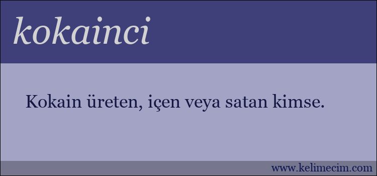 kokainci kelimesinin anlamı ne demek?