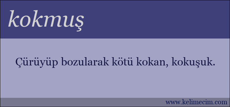 kokmuş kelimesinin anlamı ne demek?