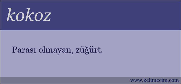 kokoz kelimesinin anlamı ne demek?