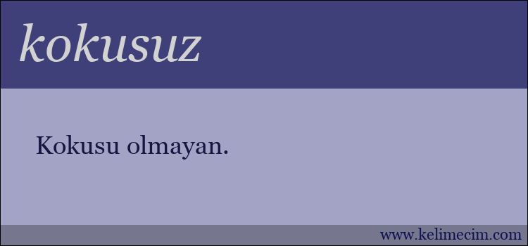 kokusuz kelimesinin anlamı ne demek?