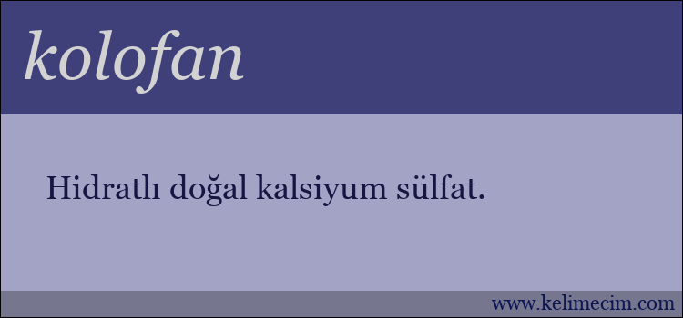 kolofan kelimesinin anlamı ne demek?