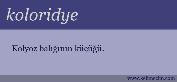 koloridye kelimesinin anlamı ne demek?