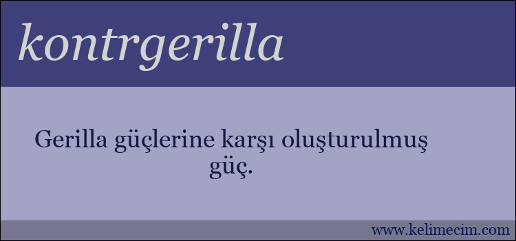 kontrgerilla kelimesinin anlamı ne demek?