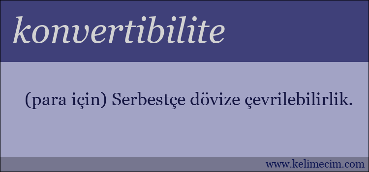 konvertibilite kelimesinin anlamı ne demek?