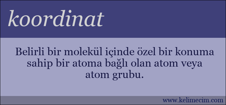 koordinat kelimesinin anlamı ne demek?