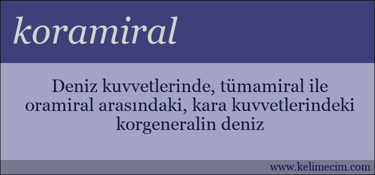 koramiral kelimesinin anlamı ne demek?