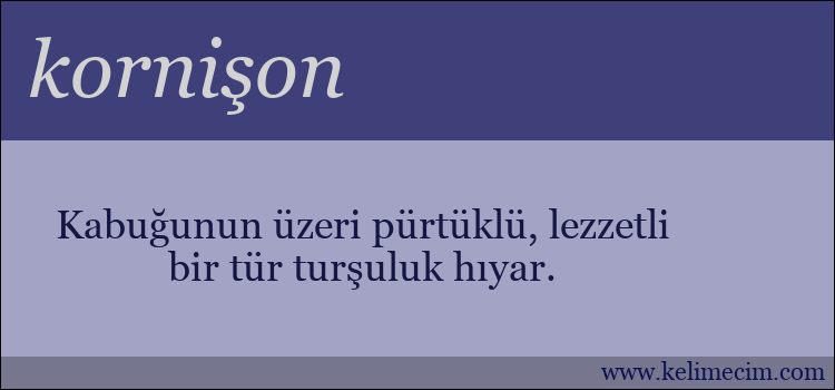 kornişon kelimesinin anlamı ne demek?