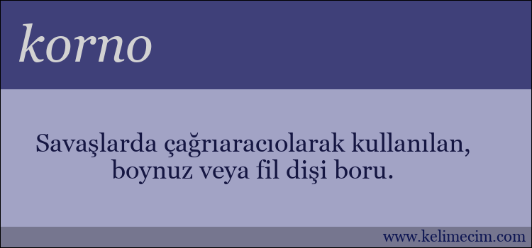 korno kelimesinin anlamı ne demek?