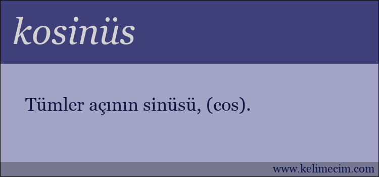 kosinüs kelimesinin anlamı ne demek?